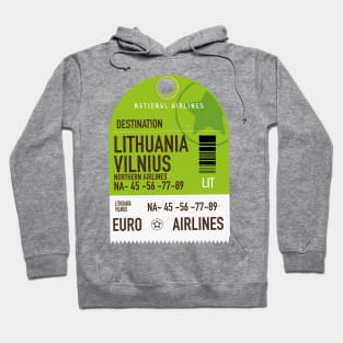 Lithuania Vilnius airliner travel ticket Hoodie